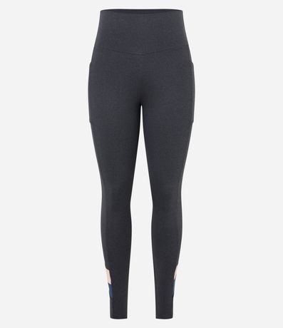Pantalón Legging Deportiva en Microfibra con Contraste
