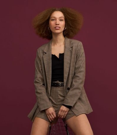 Short en Sastrería de Cuadros con Bolsillos Embutidos 5