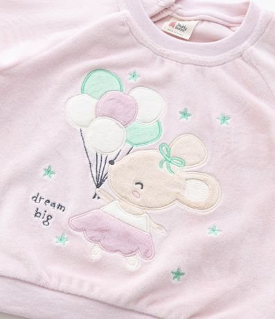 Conjunto Infantil en Plush con Bordado Ratón- Talle 0 a 18 meses 12