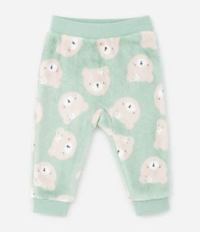Conjunto Largo Infantil en Fleece Estampado de Osita - Talle 0 a 18 meses 5