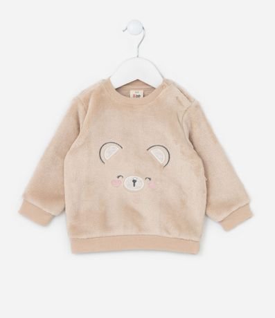Conjunto Infantil en Fleece con Bordado Carita de Oso - Talle 0 a 18 meses 2
