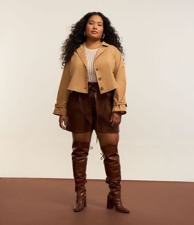 Short en Material Sintético con Lazo Curve & Plus Size