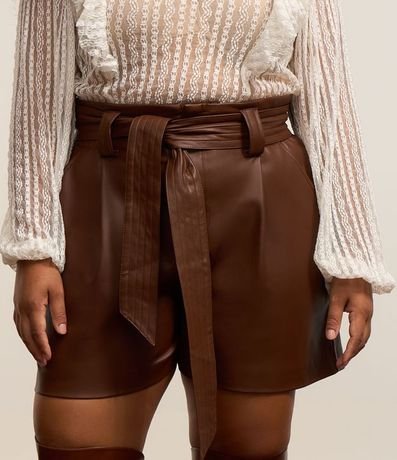 Short en Material Sintético con Lazo Curve & Plus Size 2