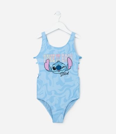 Malla Infantil con Protección UV y Estampa Stitch - Tam  4 a 12 años