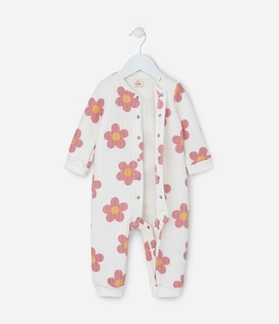 Mono Infantil Capitoneado con Estampa Floral - Talle 0 a 18 meses 2