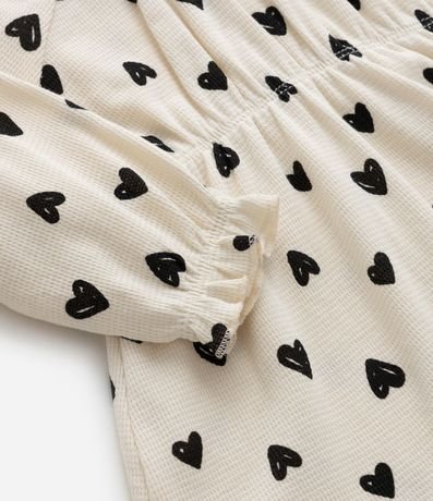 Vestido Infantil Texturizado con Estampa de Corazones - Talle 0 a 18 meses 6
