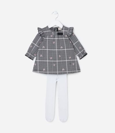 Vestido Infantil con Voldos y Estampa de Corazones - Talle 0 a 18 meses