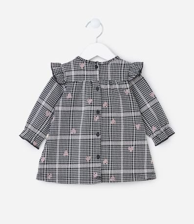 Vestido Infantil con Voldos y Estampa de Corazones - Talle 0 a 18 meses 3