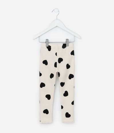 Pantalón Infantil en Waffle con Estampa Corazones - Talle 1 a 5 años 2
