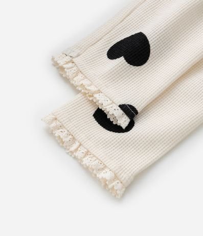 Pantalón Infantil en Waffle con Estampa Corazones - Talle 1 a 5 años 4