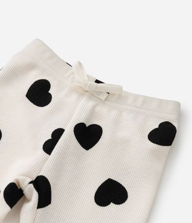 Pantalón Infantil en Waffle con Estampa Corazones - Talle 1 a 5 años 5