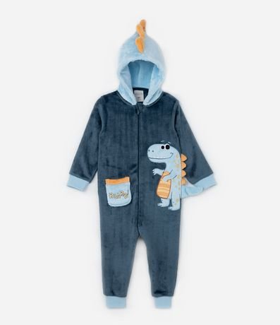 Pijama Infantil Jumper en Felpa con Bordado Dino - Talle 2 al 6 años