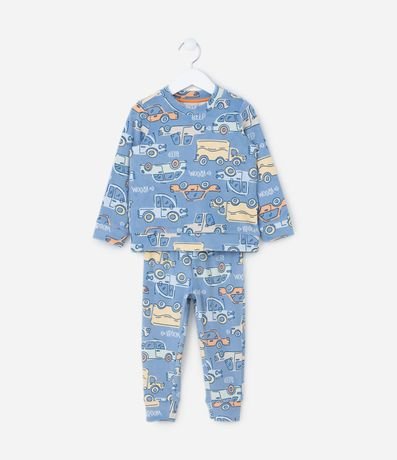Pijama Largo Infantil con Estampa Carritos - Talle 2 a 8 años