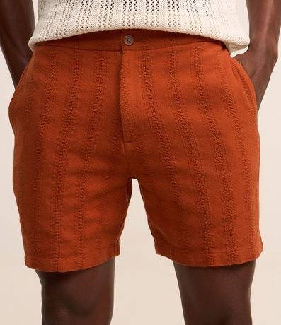 Bermuda en Algodón con Textura y Cintura Elástica 2