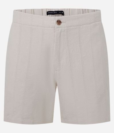 Bermuda en Algodón con Textura y Cintura Elástica 2