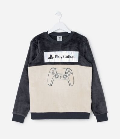 Pijama Infantil en Fleece con Bordado Playstation - Talle 5 a 14 años 2