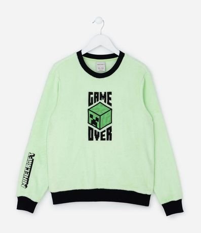 Pijama Infantil en Fleece con Bordado Minecraft - Talle 5 a 14 años 2