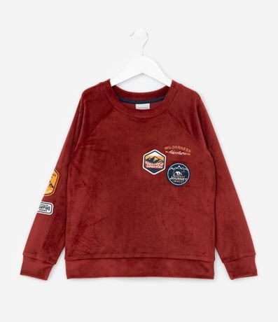 Pijama Infantil en Plush con Estampa de Cuadros y Bordados - Talle 3 a 10 años 2