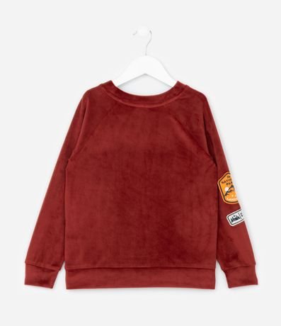 Pijama Infantil en Plush con Estampa de Cuadros y Bordados - Talle 3 a 10 años 3