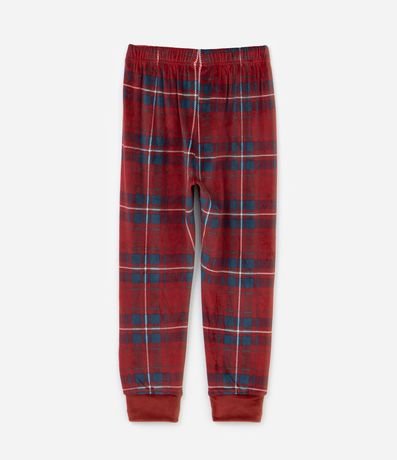 Pijama Infantil en Plush con Estampa de Cuadros y Bordados - Talle 3 a 10 años 6