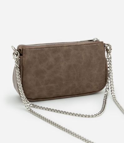 Cartera Baguette Pequena en PU Glossy con Asas Desmontables 3