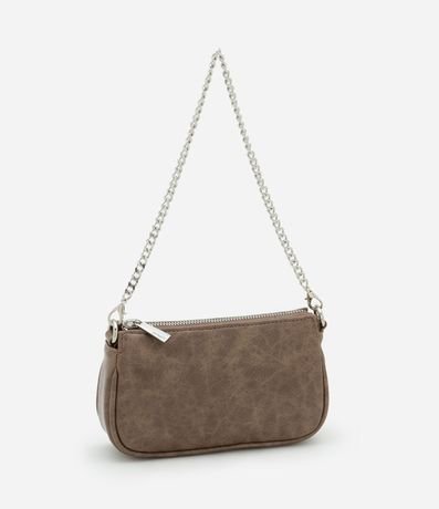 Cartera Baguette Pequena en PU Glossy con Asas Desmontables 4