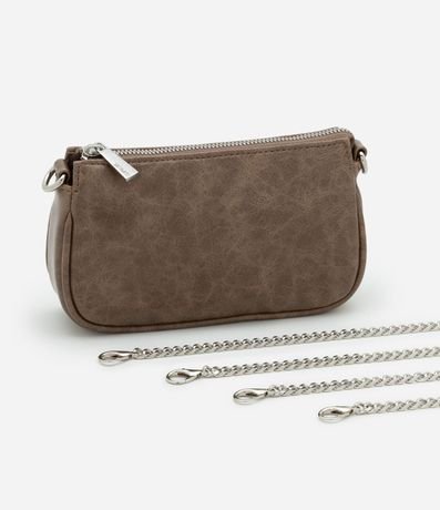 Cartera Baguette Pequena en PU Glossy con Asas Desmontables 7