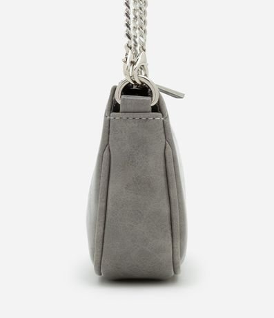 Cartera Baguette Pequena en PU Glossy con Asas Desmontables 4