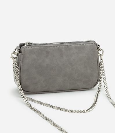 Cartera Baguette Pequena en PU Glossy con Asas Desmontables 4