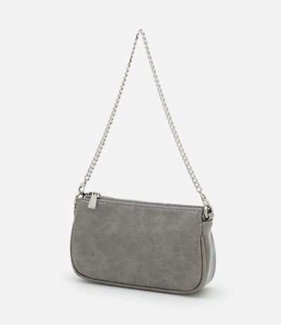 Cartera Baguette Pequena en PU Glossy con Asas Desmontables 5