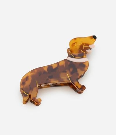 Pinza para el Pelo de Plástico en Formato de Perro Salsicha