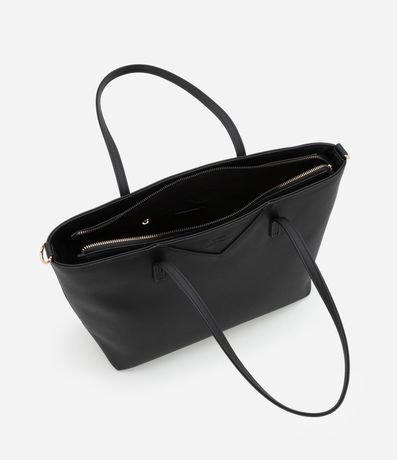 Cartera Shopper Grande en PU Textura Safiano con Bretel Largo 4