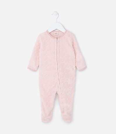 Mono Infantil en Fleece con Textura de Corazones - Talle RN a 24 meses