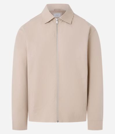 Campera con Textura Cuello Inglés con Detalle Fruncido en la Parte Baja