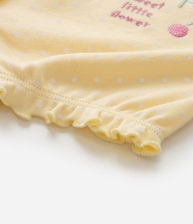 Enterito Infantil con Volado y Bordado Flor - Talle 0 a 18  meses 5