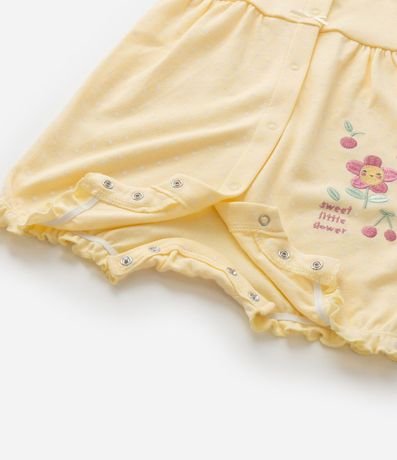Enterito Infantil con Volado y Bordado Flor - Talle 0 a 18  meses 7