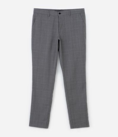Pantalón Slim en Sastrería con de Cuadros Hilo Teñido