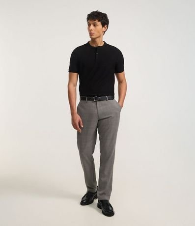 Pantalón Slim en Sastrería con de Cuadros Hilo Teñido