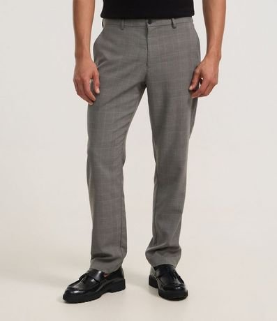 Pantalón Slim en Sastrería con de Cuadros Hilo Teñido 2