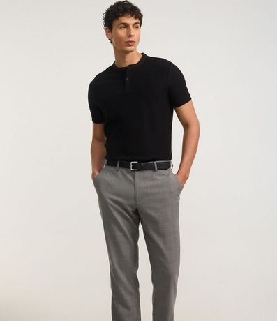 Pantalón Slim en Sastrería con de Cuadros Hilo Teñido 5