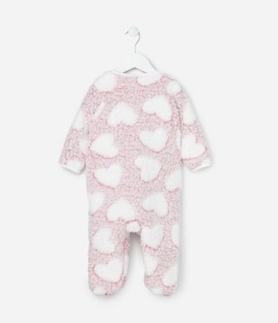 Mono Infantil en Fleece con Estampa de Corazones - Talle 0 a 24 meses 4