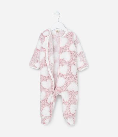 Mono Infantil en Fleece con Estampa de Corazones - Talle 0 a 24 meses 7