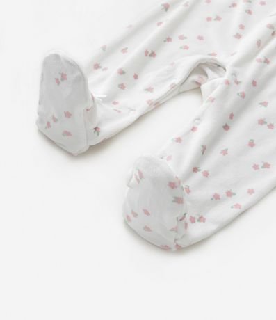 Mono Infantil en Plush con Estampa Floral y Pie Cerrado - Talle RN a 18 meses 5