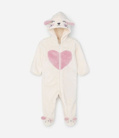 Mono Infantil en Fleece con Capucha y Orejitas - Talle 0 a 18 meses