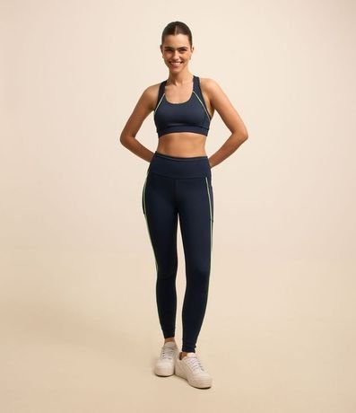 Pantalón Legging Deportiva Textura Acanalada y con Friso en los Laterales