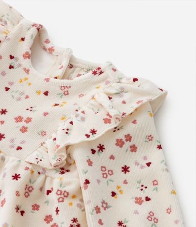 Vestido Infantil Canelado con Volado - Talle 0 a 18 meses 8