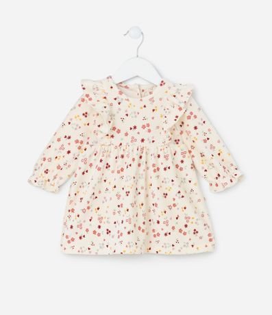 Vestido Infantil Canelado con Volado - Talle 0 a 18 meses 2