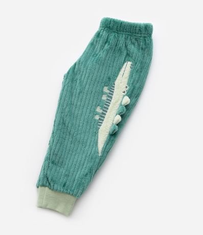 Pijama Infantil en Fleece con Bordado Interactivo de Caimán - Talle 1 a 4 años 5