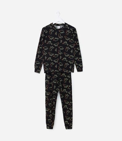 Pijama Infantil con Toque Suave y Estampa de Dinos - Talle 2 a 14 años