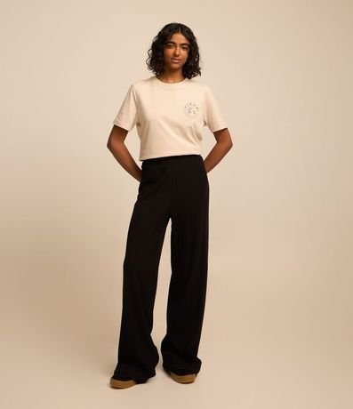 Pantalón Recto en Rib Texturizada